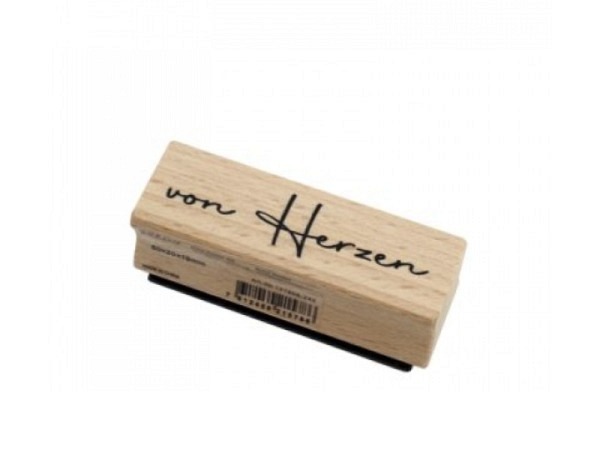 Stempel Artoz von Herzen Holzstempel 60x20x19mm