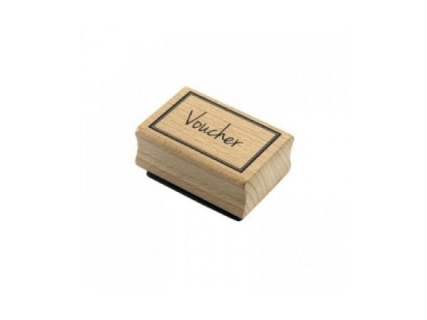Stempel Artoz Voucher Holzstempel 50x35x19mm