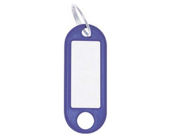 Schlüsselanhänger Wedo Plastik blau, mit Ring 18mm Durchmesser zum Anhängen