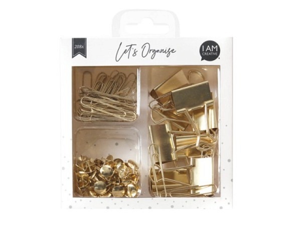 Aktenklammer I am creative Clips Set, 208 tlg gold Set 