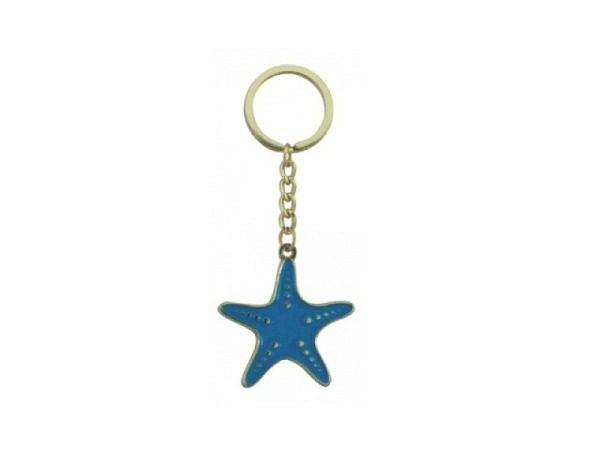 Schlüsselanhänger Seaclub Seestern, aus Messing, 4,5x4,5cm
