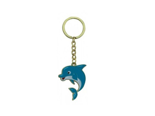Schlüsselanhänger Seaclub Delfin, aus Messing, 3,5x4,5cm