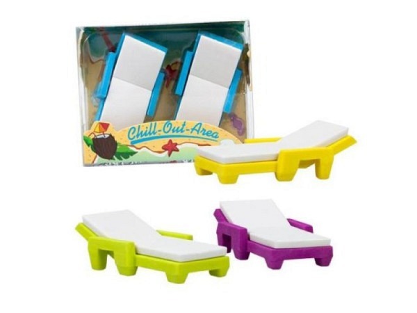 Radiergummi Trendhaus Chill Out Area 5,3x7,2x2,5cm, 2er Set, in vier verschiedene farben erhältlich