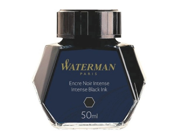 Tintenfass Waterman Glas 50ml schwarz, schöne Form