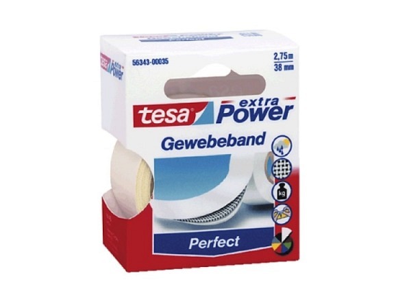 Gewebeband Tesa wetterfest 19mmx2,75m weiss