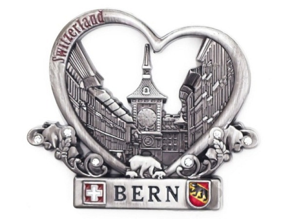 Magnet Bern Metall in Herzform