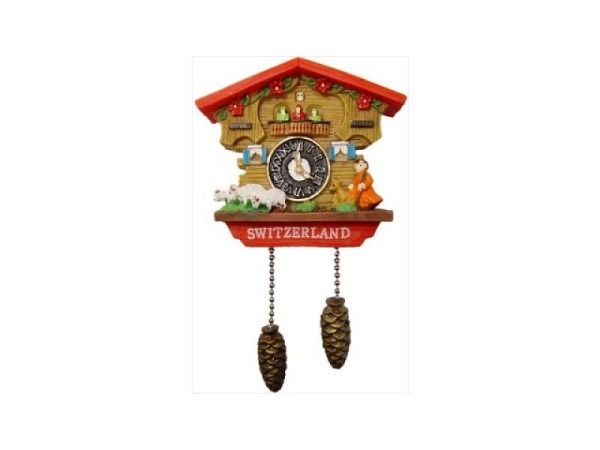 Magnet Schweiz Chalet im Stil einer Kuckucksuhr