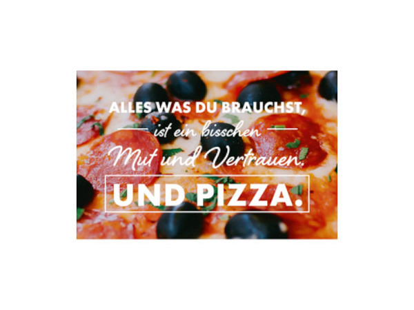 Magnet Anderskartig Modern Times Mut und Vertrauen und Pizza 5,5x8,5cm