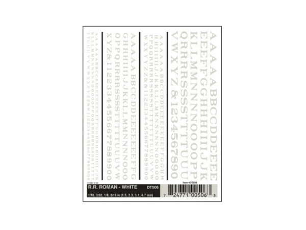 Abreibbuchstaben Woodland Scenics Mini-Series 1,5 mm, 2,3 mm, 3,1 mm und 4,7 mm hoch