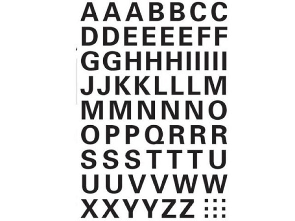 Buchstaben Herma Sticker A-Z 10mm hoch schwarz