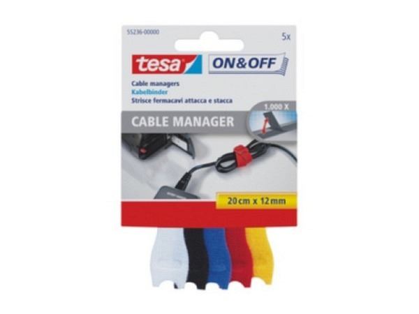 Kabel-Bündler Tesa Klettverschluss, 5Stk