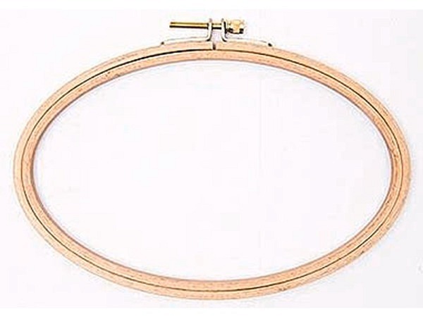 Stickring Boettcher Stickrahmen liegend oval 22,5x14,8cm Holz