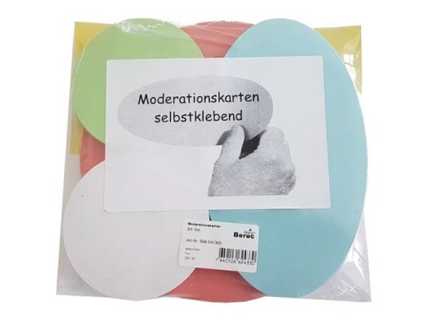Moderationskarten Berec selbstklebend gemischte Formen farbig sortiert