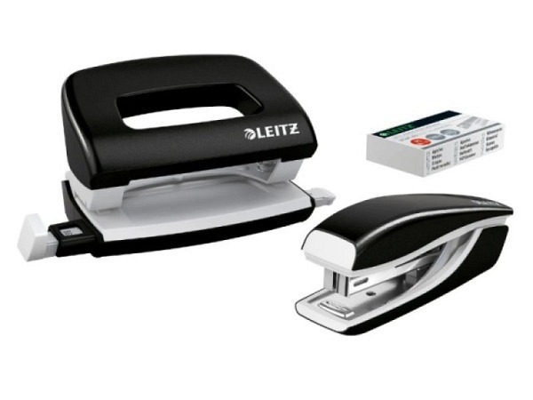 Heftapparat und Locher Leitz Set Nexxt Wow Mini schwarz 