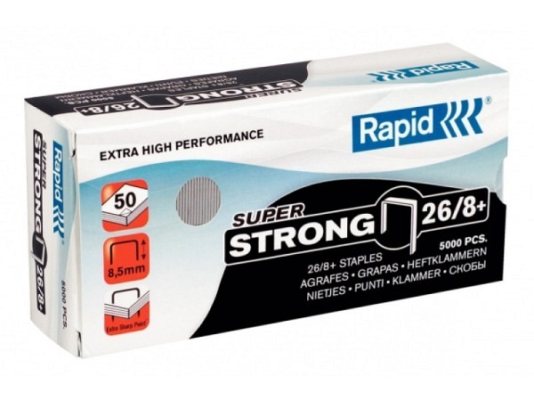 Heftklammern Rapid 26/8+ Superstrong für ca. 50Blatt, 8,5mm