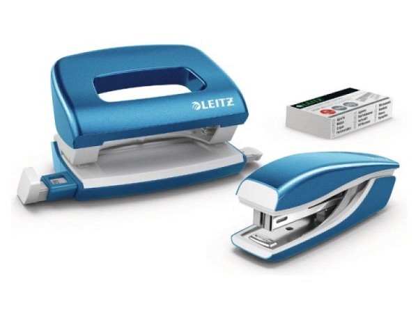 Heftapparat und Locher Leitz Set Nexxt Wow Mini blau 