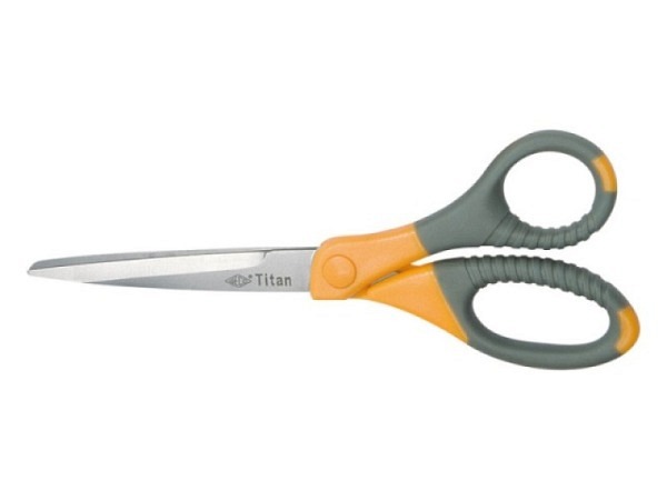 Schere Wedo Titan Plus 17cm, mit weichem Griff orange-grau