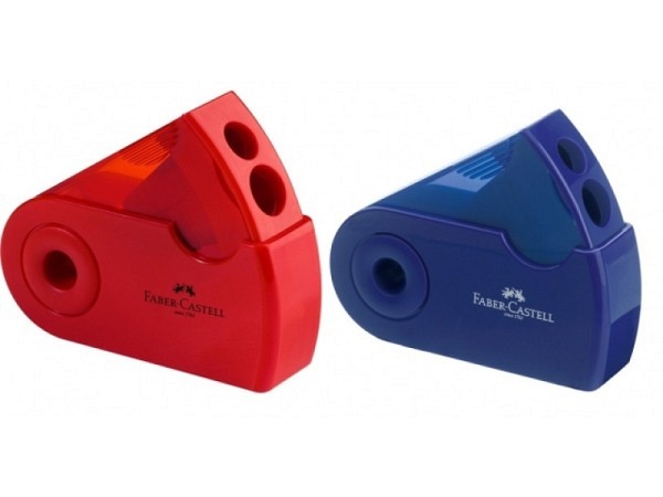 Spitzer Faber-Castell blau oder rot, Doppelspitz ergonomisch