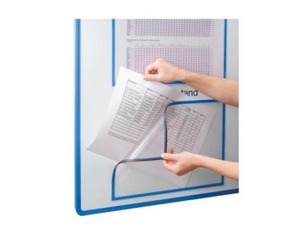 Sichttafel Berec Infotasche A4 mit blauem Rahmen