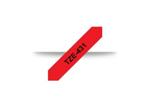 Beschriftungsband Brother P-Touch TZe 12mm, schwarz auf rot
