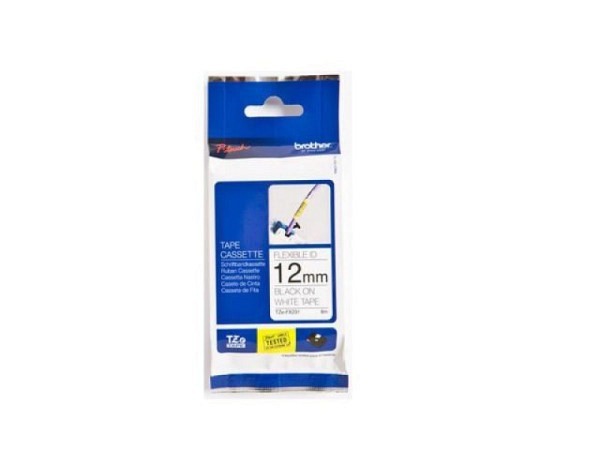 Beschriftungsband Brother P-Touch Flexi Tape TZe 12mm breit, schwarz auf weiss, TZe FX231