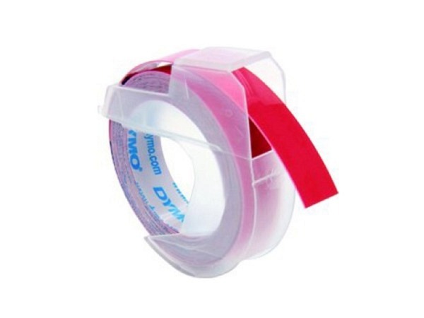 Beschriftungsband Dymo Prägeband 9mm rot glänzend