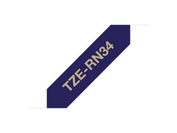 Beschriftungsband Brother P-Touch TZe Textilband 12mm breit, gold auf marineblau