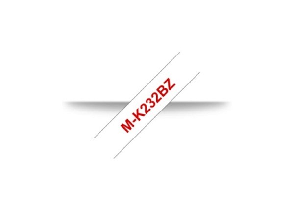 Beschriftungsband Brother P-Touch M 12mm rot auf weiss M