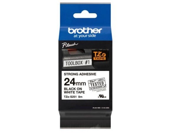 Beschriftungsband Brother P-Touch TZe 24mm breit extra stark, schwarz auf weiss