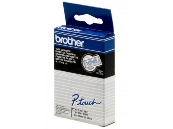 P-Touch TC 12mm blau auf transparent TC 103