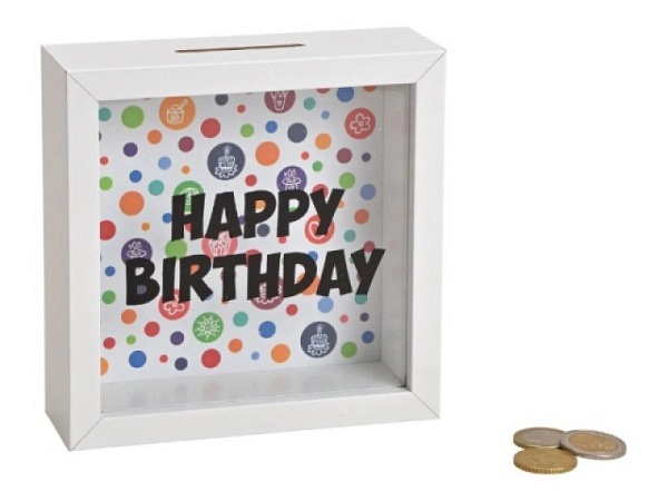 Geldkassette Glasbox Happy Birthday
