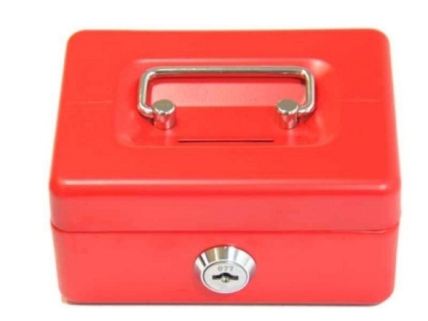 Geldkassette Alco 12x10x6cm rot, mit Traggriff