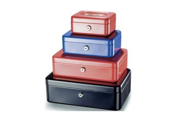 Geldkassette Rieffel Valorit Stahl 7,7x20,7x15,7cm rot