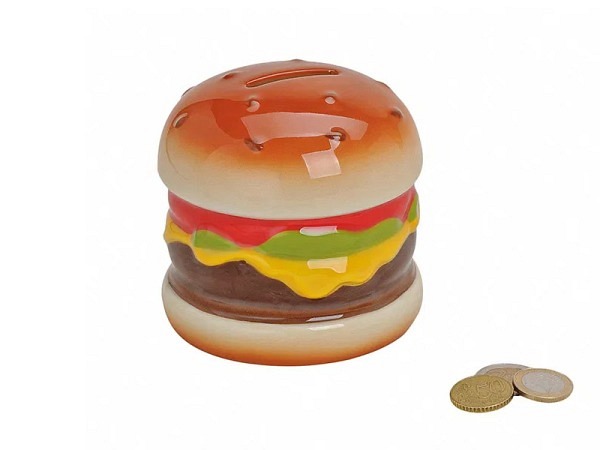 Geldkassette Hamburger aus glasiertem Keramik
