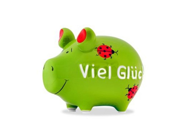 Geldkassette Sparschwein Viel Glück 12,5x10cm