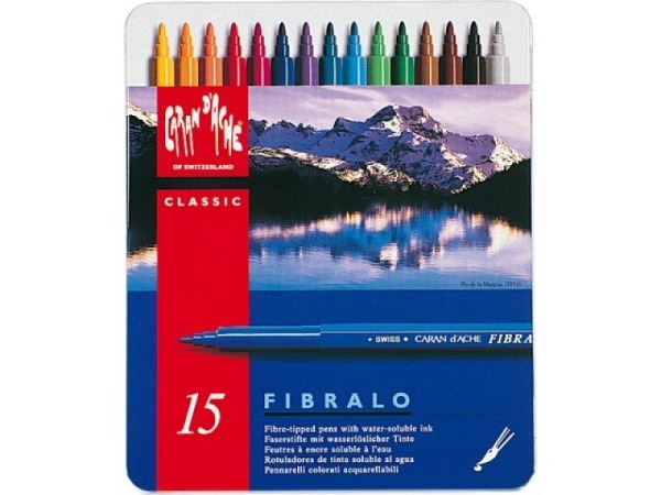 Filzstift Caran dAche Fibralo Set 15er im Metalletui