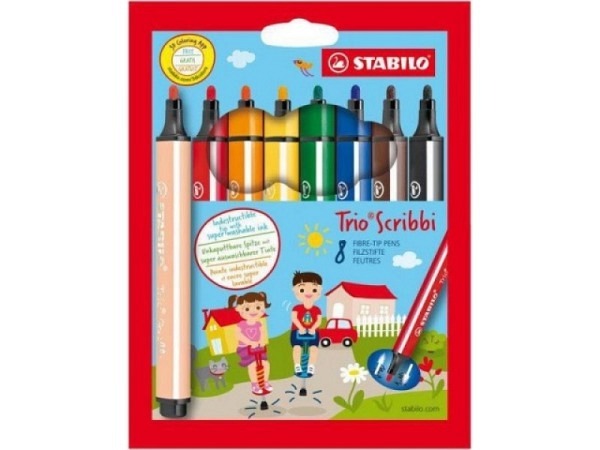 Filzstift Stabilo Trio Scribbi 8er Set Fasermaler