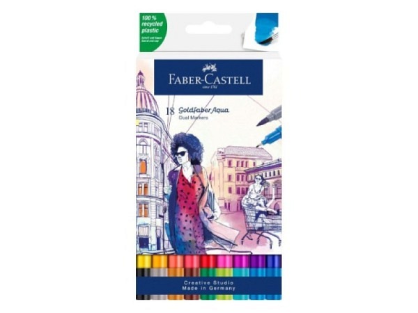 Filzstift Faber-Castell Goldfaber Aqua Dual Marker 18er Set