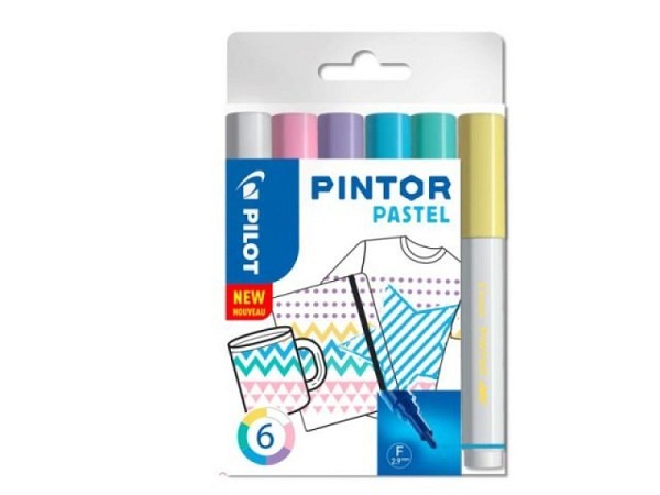 Filzstift Pilot Pintor Set Pastel F 1mm, Strichbreite rund