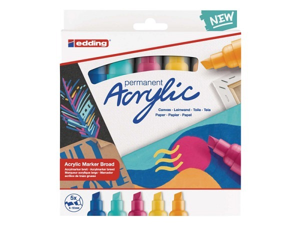 Filzstift Edding 5000 Acrylmarker 5er Set abstract