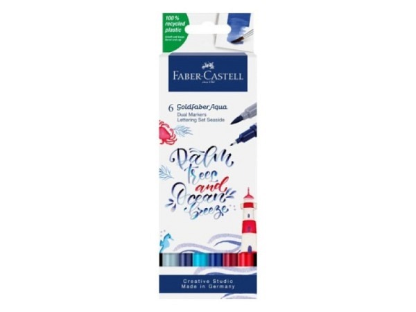 Filzstift Faber-Castell Goldfaber Aqua Dual Marker Lettering 6er Set