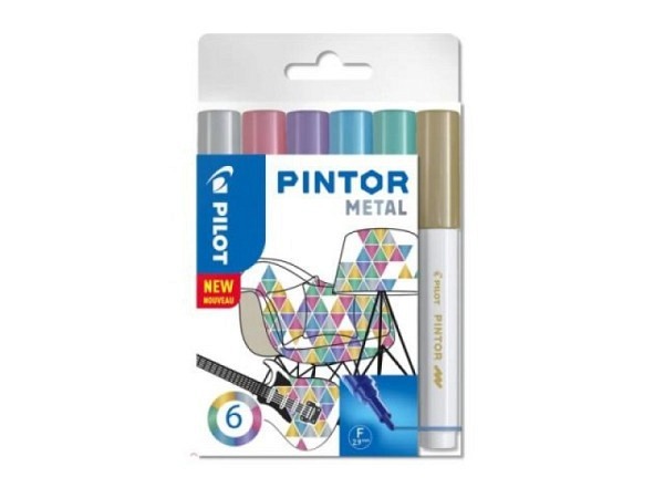 Filzstift Pilot Pintor Set Metallic M 1,4mm
