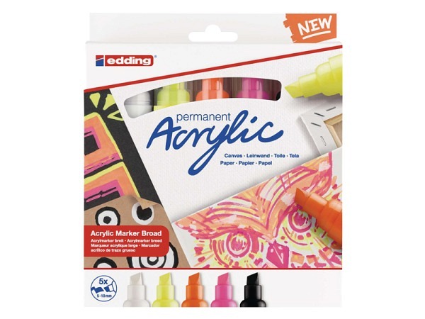 Filzstift Edding 5000 Acrylmarker 5er Set neon