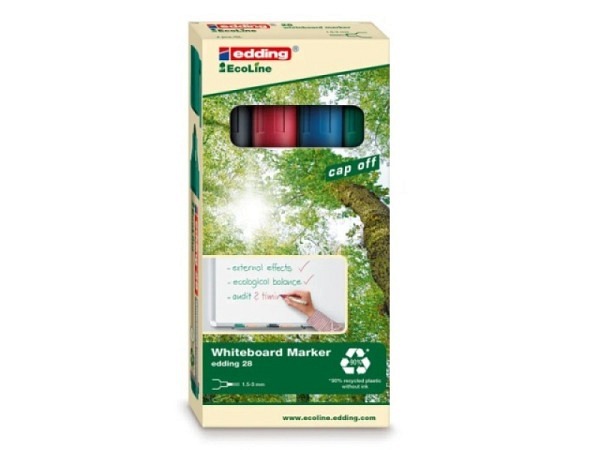 Filzstift Edding 28 EcoLine Whieboard Marker 4er Set 