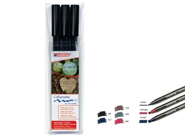Filzstift Edding 1255 Kalligraphie 3er-Set schwarz