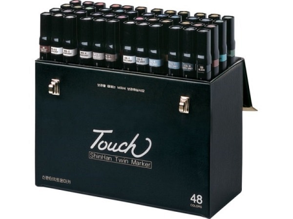 Filzstift Touch Doppelspitz Set 48er in Koffer, 1,5-6mm/1mm