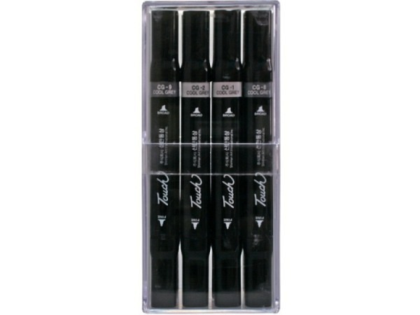 Filzstift Touch Doppelspitz Set 12er Cold Grey 1,5-6mm/1mm