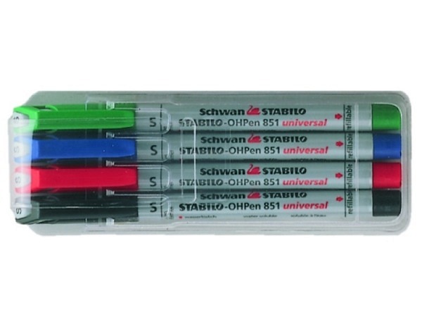 Filzstift Stabilo OHPen S löslich 4er Set