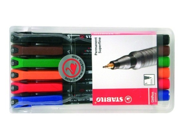 Filzstift Stabilo OHPen S permanent 6er Set