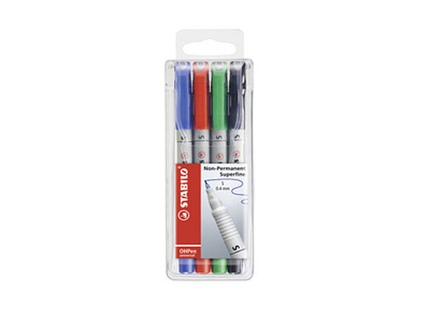 Filzstift Stabilo OHPen F löslich 4er Set